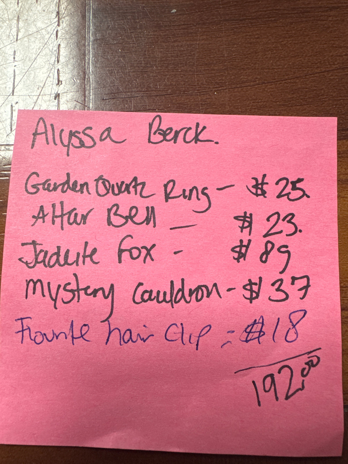 Alyssa’s Order