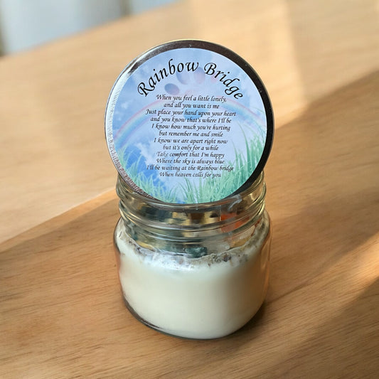 Rainbow Bridge meditation candle