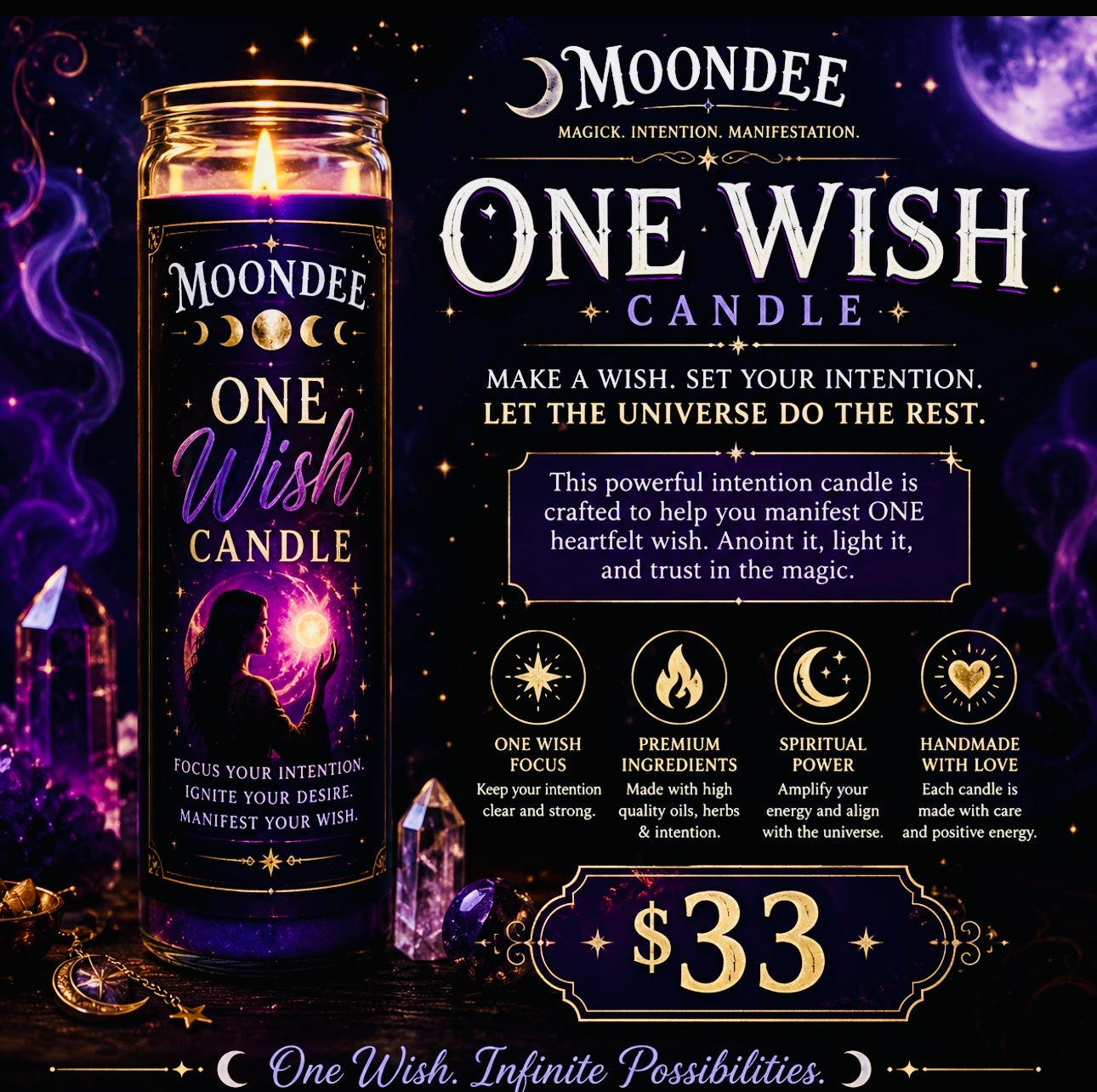 One Wish Candle - Burn in Store